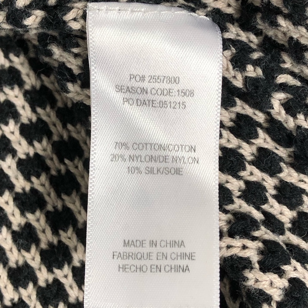 Splendid Black Cream Crew Herringbone Sweater S - Picture 4 of 7